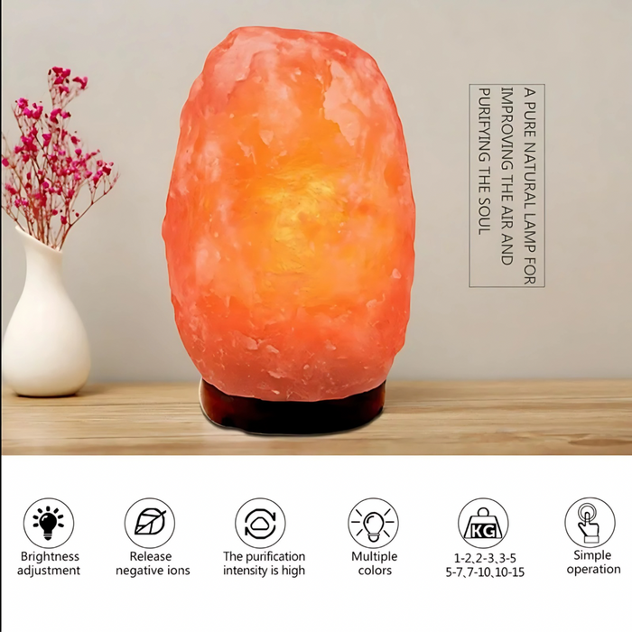 1-2kg Himalayan Salt Lamp on Timber Base