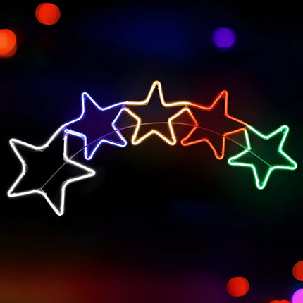 Colorful star-shaped string lights for outdoor Christmas decoration