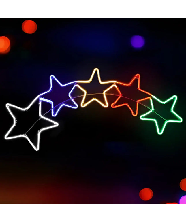 Colorful star-shaped string lights for outdoor Christmas decoration