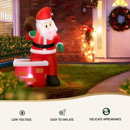 1.2M Christmas Inflatable Santa Illuminated Decorations - Occasions > Christmas > Christmas Decorations