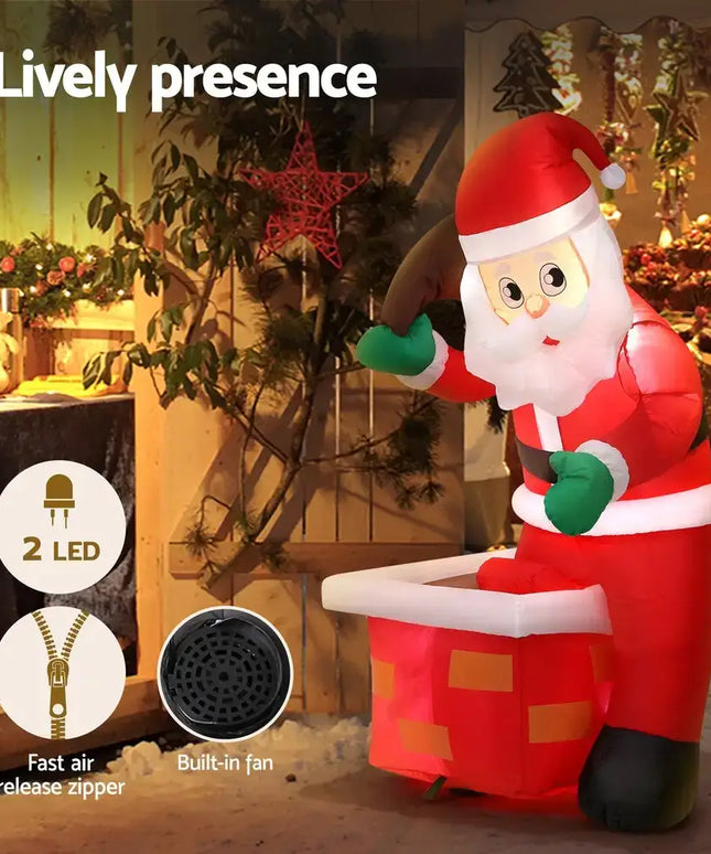 1.2M Christmas Inflatable Santa Illuminated Decorations - Occasions > Christmas > Christmas Decorations