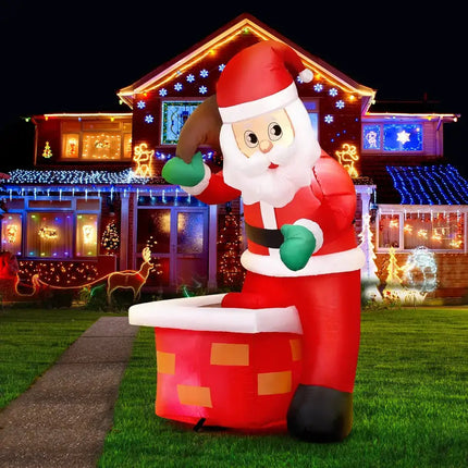 1.2M Christmas Inflatable Santa Illuminated Decorations - Occasions > Christmas > Christmas Decorations