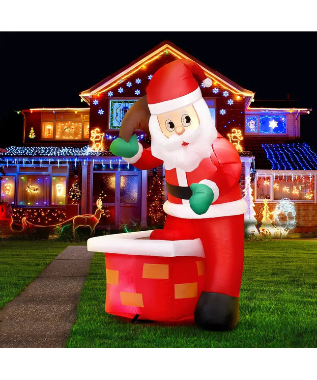 1.2M Christmas Inflatable Santa Illuminated Decorations - Occasions > Christmas > Christmas Decorations