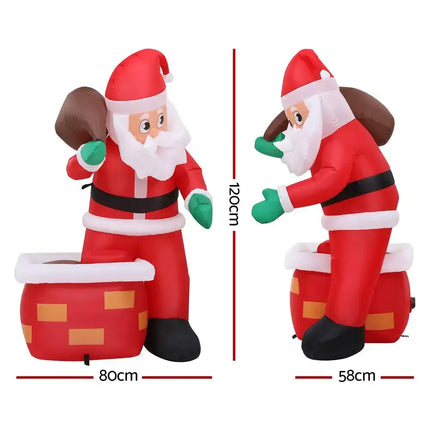 1.2M Christmas Inflatable Santa Illuminated Decorations - Occasions > Christmas > Christmas Decorations