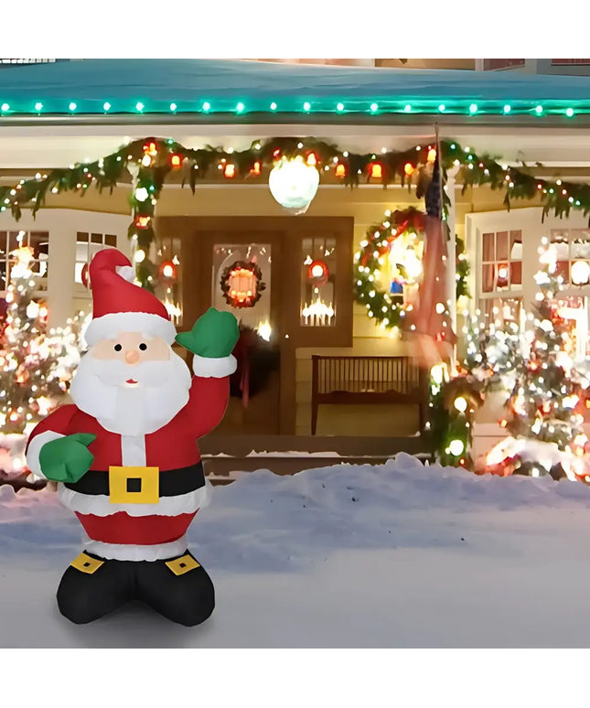 Inflatable Santa Claus Christmas decoration with LED lighting, 1.2 meters tall