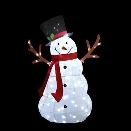 Illuminated Snowman Decoration displayed on 1.35M LED Mesh Melting Snowman Twinkle Product