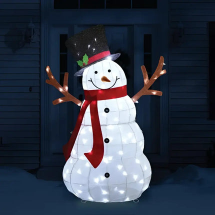 Illuminated snowman decoration in the 1.35M LED Mesh Melting Snowman Twinkle product