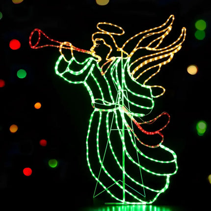 Illuminated angel figure from the 1.44M Christmas Motif LED Rope Light Outdoor Decoration