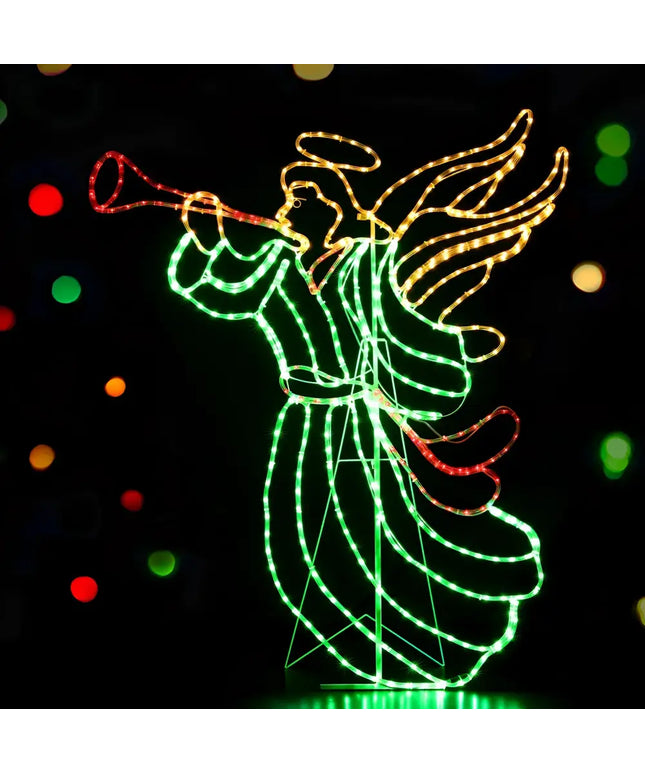 Illuminated angel figure from the 1.44M Christmas Motif LED Rope Light Outdoor Decoration