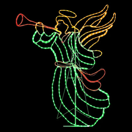 Illuminated angel figure as part of 1.44M Christmas Motif LED Rope Light outdoor decoration
