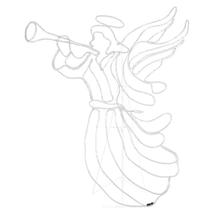 Illuminated angel figure with trumpet part of 1.44M Christmas Motif LED Rope Light Outdoor Decoration