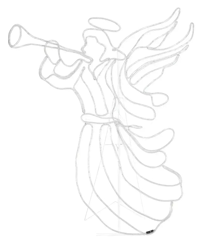 Illuminated angel figure with trumpet part of 1.44M Christmas Motif LED Rope Light Outdoor Decoration