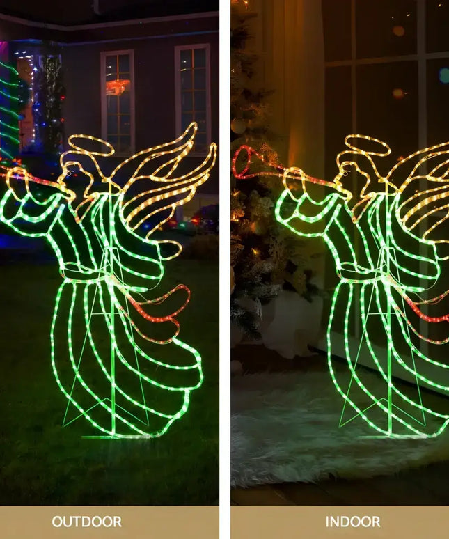 Illuminated angel figure from 1.44M Christmas Motif LED Rope Light Outdoor Decoration