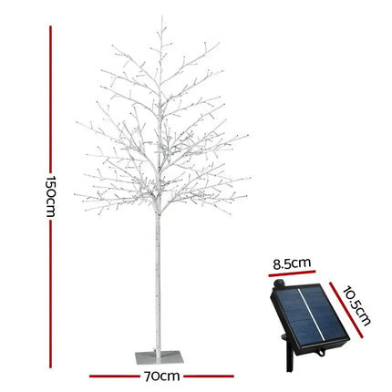 White LED Twig Tree with Solar Panel for 1.5M Christmas Tree 304 LED Solar Jingle Jollys