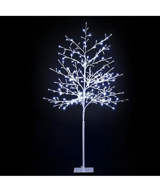 Illuminated white decorative tree from 1.5M Christmas Tree 304 LED Solar Jingle Jollys
