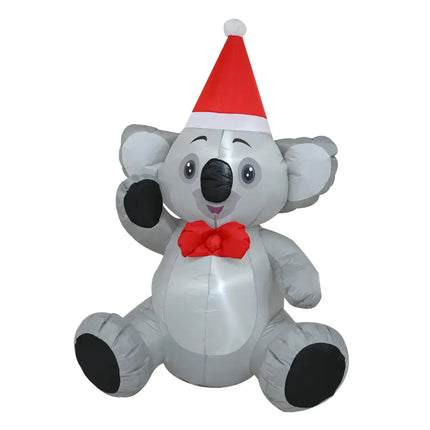 Inflatable Koala wearing Santa hat and bow tie for Christmas, 1.5M Sitting Koala Inflatable