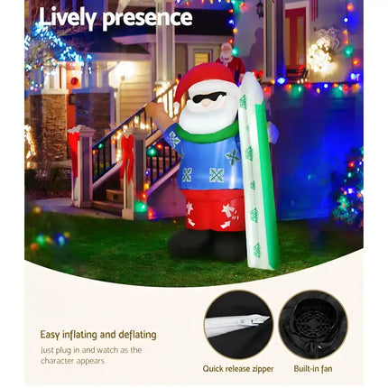 Inflatable Santa Claus decoration illuminated for 1.6M Christmas Inflatable Santa Decorations