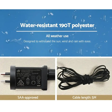 Water-resistant polyester and SAA-approved cable on 1.6M Christmas Inflatable Santa decoration