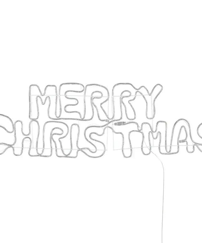 Illuminated Merry Christmas sign on 360 LED Rope Light for outdoor decoration