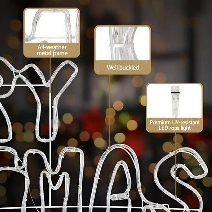 Illuminated Christmas sign from 1.6M Christmas Lights Motif 360 LED Rope Light Outdoor Decoration Jingle Jollys