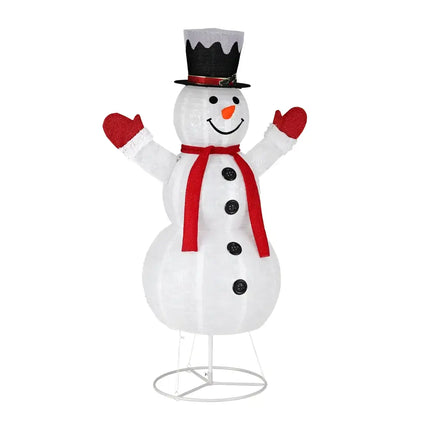 Festive snowman decoration with 1.7M Christmas lights for holiday outdoor decor