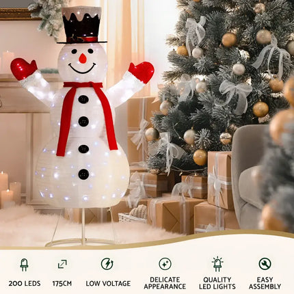 Illuminated snowman decoration with Christmas lights from Jingle Jollys product collection