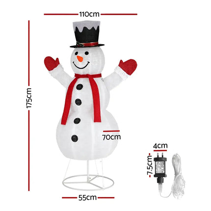 Illuminated snowman decoration with dimensions for 1.7M Christmas Lights 200 LED Fairy Light Snowman Decorations Jingle Jollys