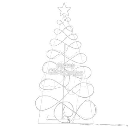 White wire Christmas tree with star illuminated by 1.7M RGB LED motif lights