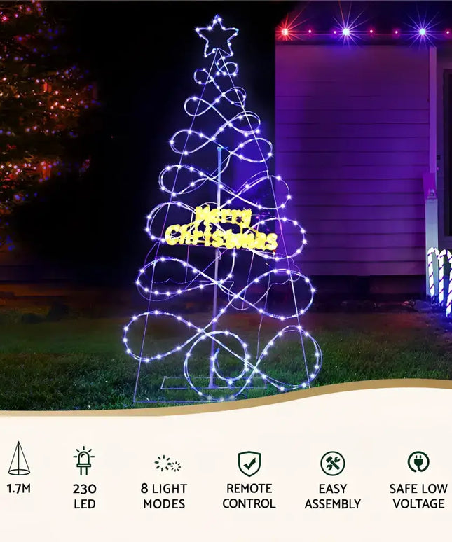 Illuminated Christmas tree decoration with color-changing RGB LED lights