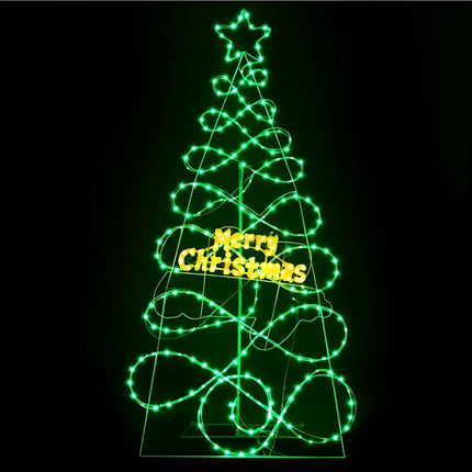 Illuminated green Christmas tree decoration from 1.7M Colour Changing LED RGB Motif Lights Christmas Tree