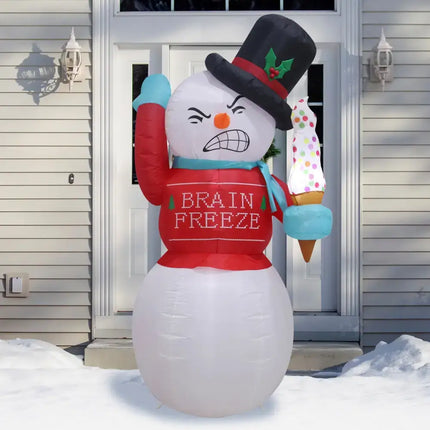Inflatable Snowman with Ice Cream for Sale in 1.8M Brain Freeze Inflatable LED Snowman
