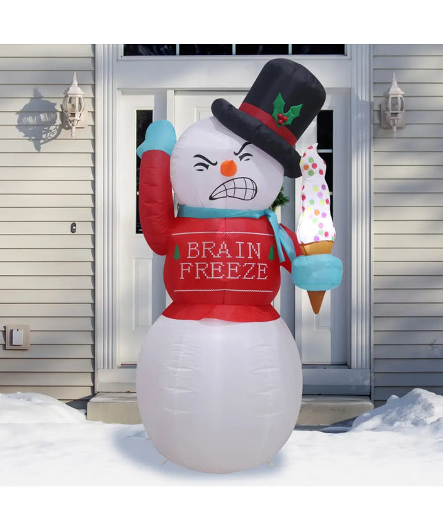 Inflatable Snowman with Ice Cream for Sale in 1.8M Brain Freeze Inflatable LED Snowman