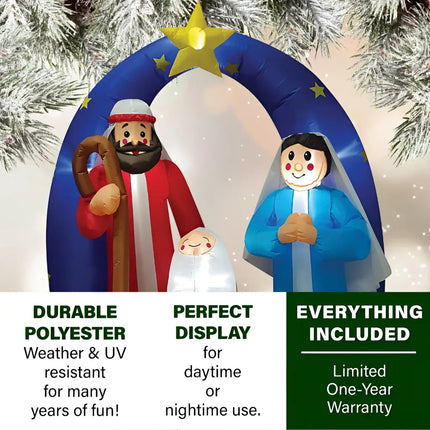 Inflatable Nativity Scene with LED Lights for Christmas Decorations