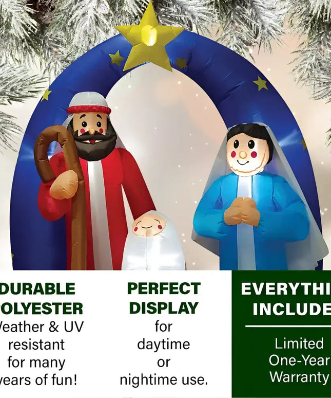 Inflatable Nativity Scene with LED Lights for Christmas Decorations