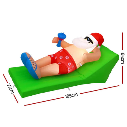 1.8M Christmas Inflatable Santa Bench LED Illuminated Decorations - Occasions > Christmas > Christmas Decorations