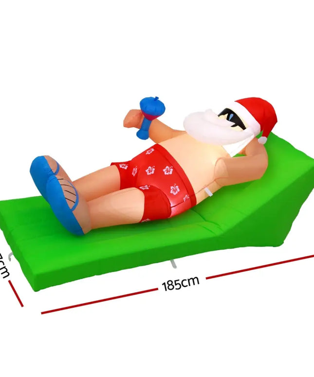1.8M Christmas Inflatable Santa Bench LED Illuminated Decorations - Occasions > Christmas > Christmas Decorations