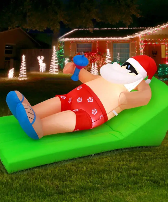 1.8M Christmas Inflatable Santa Bench LED Illuminated Decorations - Occasions > Christmas > Christmas Decorations