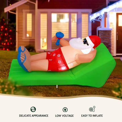 1.8M Christmas Inflatable Santa Bench LED Illuminated Decorations - Occasions > Christmas > Christmas Decorations