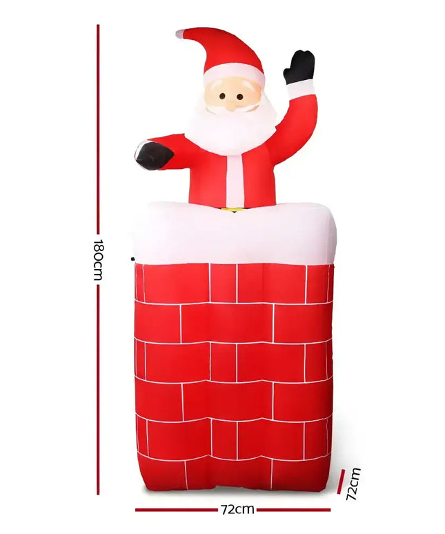 Inflatable Santa in chimney decoration for 1.8M Christmas Inflatable Santa Pop Up Illuminated Decorations