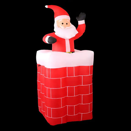 Inflatable Santa in chimney as part of 1.8M Christmas Inflatable Santa Pop Up Decor