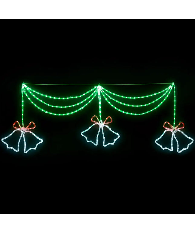 Illuminated Christmas bell decoration from 1.8M Christmas Lights 288 LED Bell Motif Light Decorations Jingle Jollys