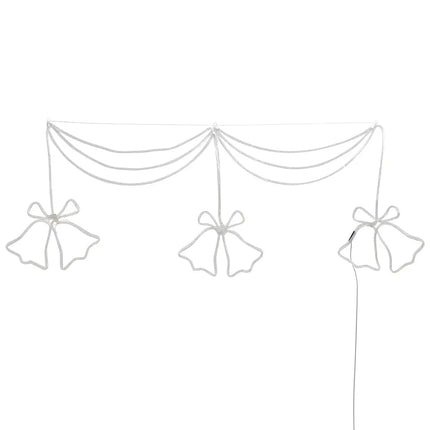 White Christmas bell light display from 1.8M Christmas Lights 288 LED Bell Motif Decorations