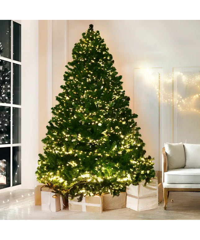 Illuminated 1.8M Christmas Tree with 1980 LEDs and 8 light modes with gift presents