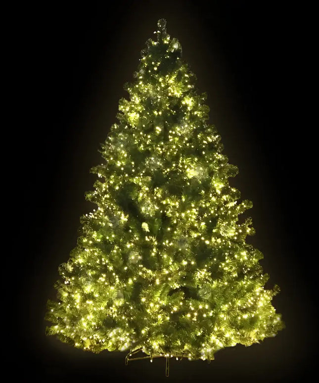 Illuminated Christmas tree with vibrant lights displayed on 1.8M Christmas Tree 1980 LEDs 8 Light Mode