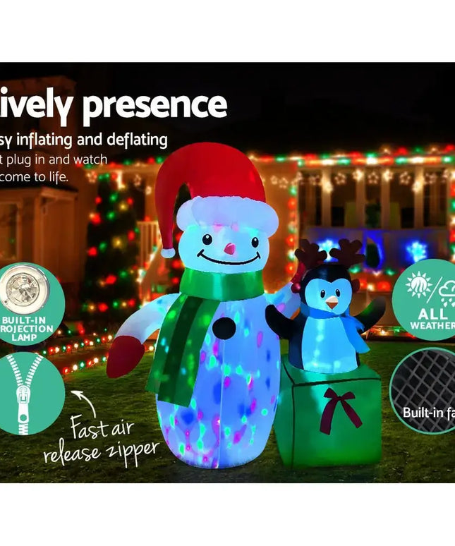 Inflatable Christmas 1.8M Snowman LED Lights Outdoor Decorations-Occasions > Christmas-Dropli