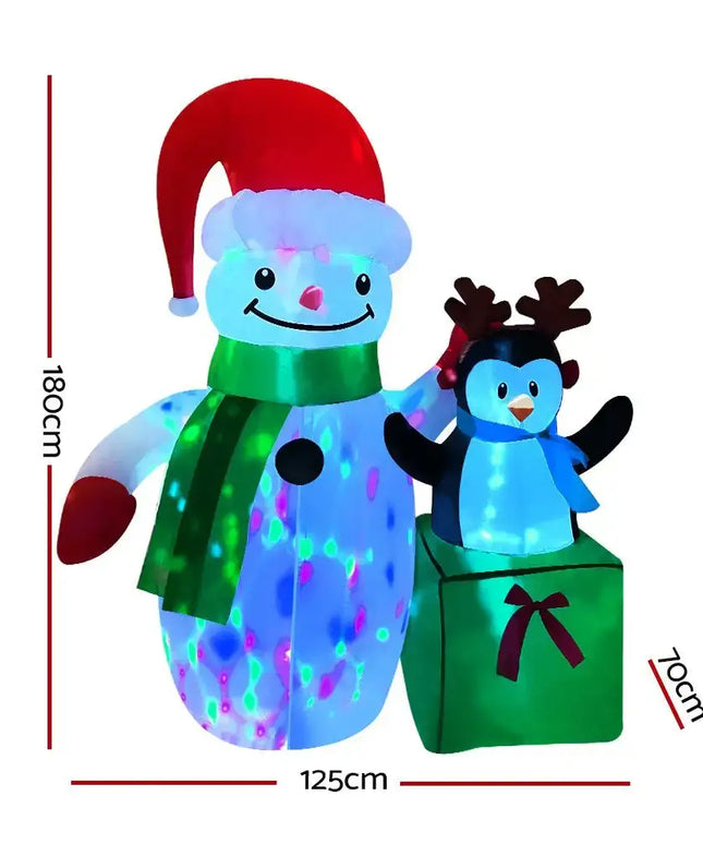 Inflatable Christmas 1.8M Snowman LED Lights Outdoor Decorations-Occasions > Christmas-Dropli