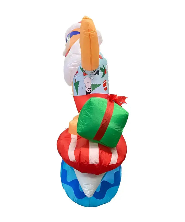 Inflatable Santa Claus stacking display with LED lights for Christmas beach decor