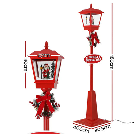 Red Christmas-themed decorative lamp posts for outdoor festive illumination