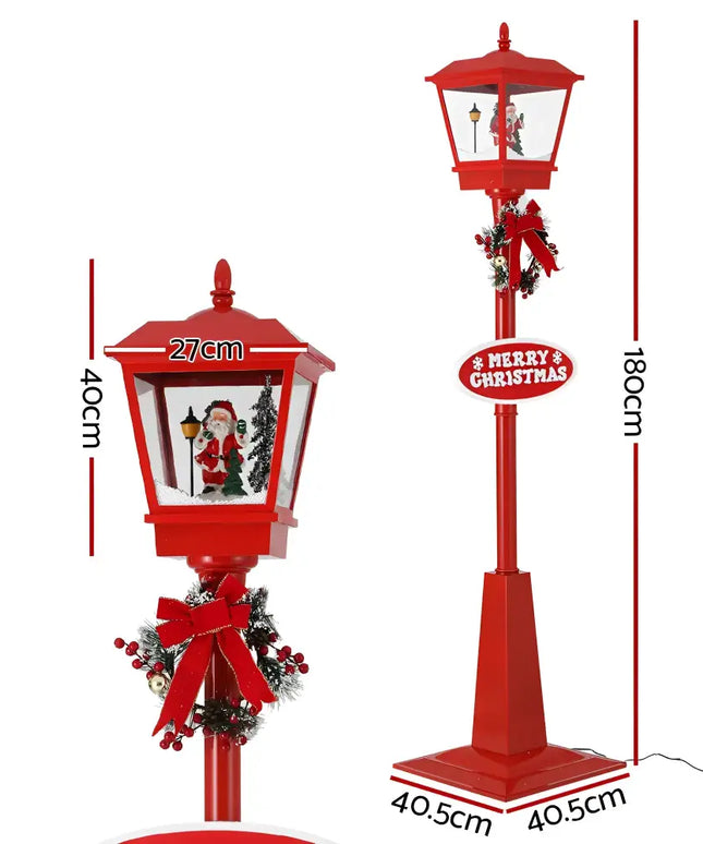 Red Christmas-themed decorative lamp posts for outdoor festive illumination