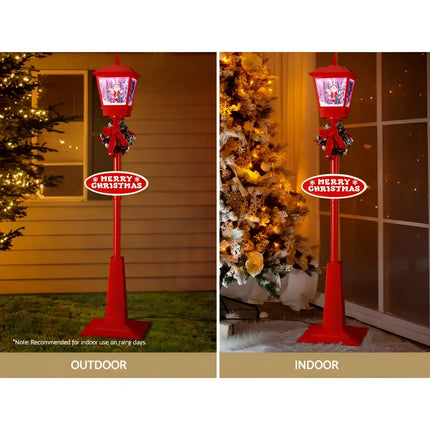 Red Christmas lamp post from the 1.8M Musical Christmas Post Lamp LED Outdoor Decorations collection